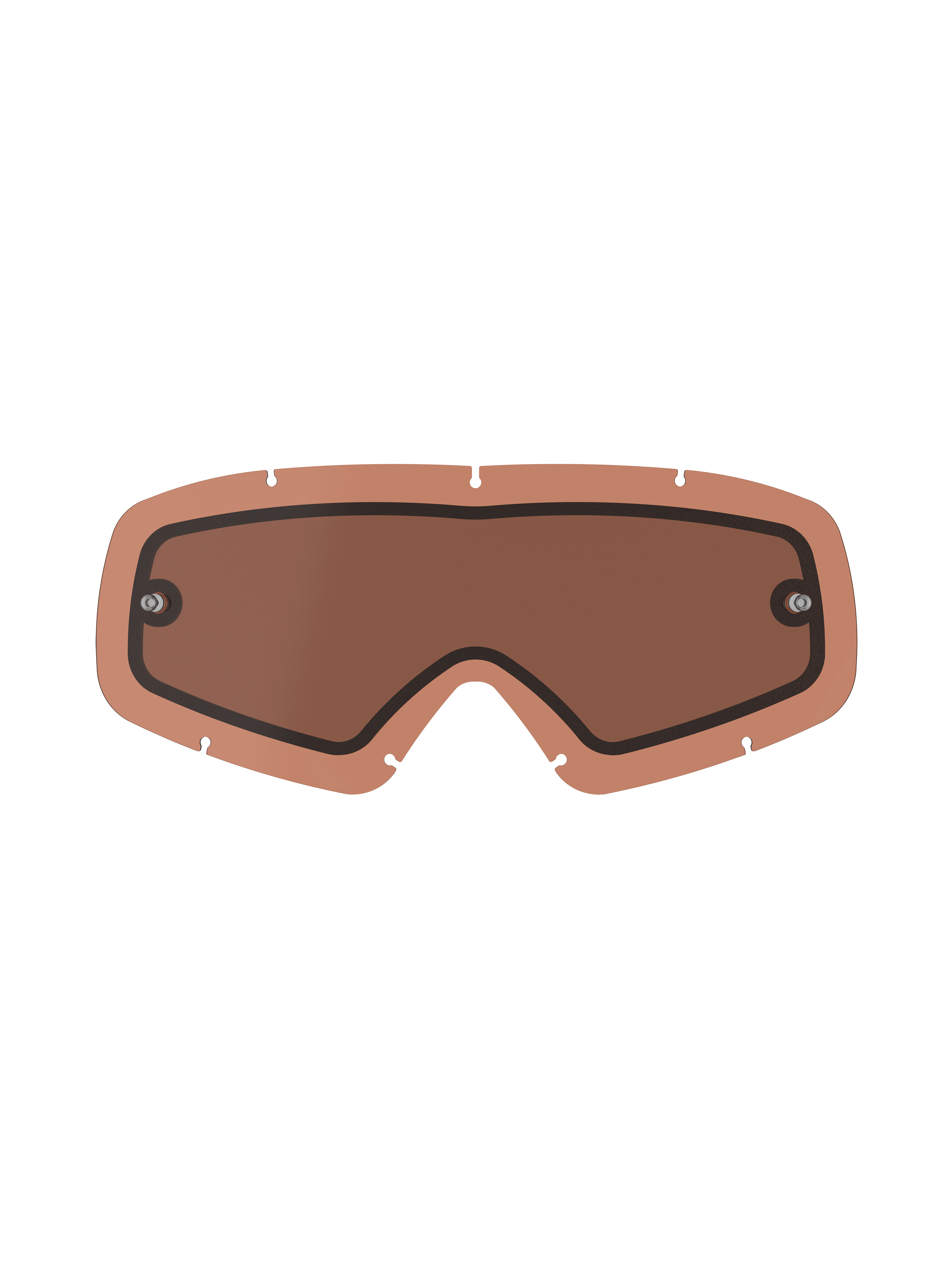Alpinestars Vision Dual Pane Youth Lens, lente di ricambio per maschera color rosa ramato, costruzione a doppia lente con guarnizione nera, supporti per tear-off integrati, sistema di bloccaggio a sette fori, policarbonato curvo per motocross e fuoristrada per ragazzi
