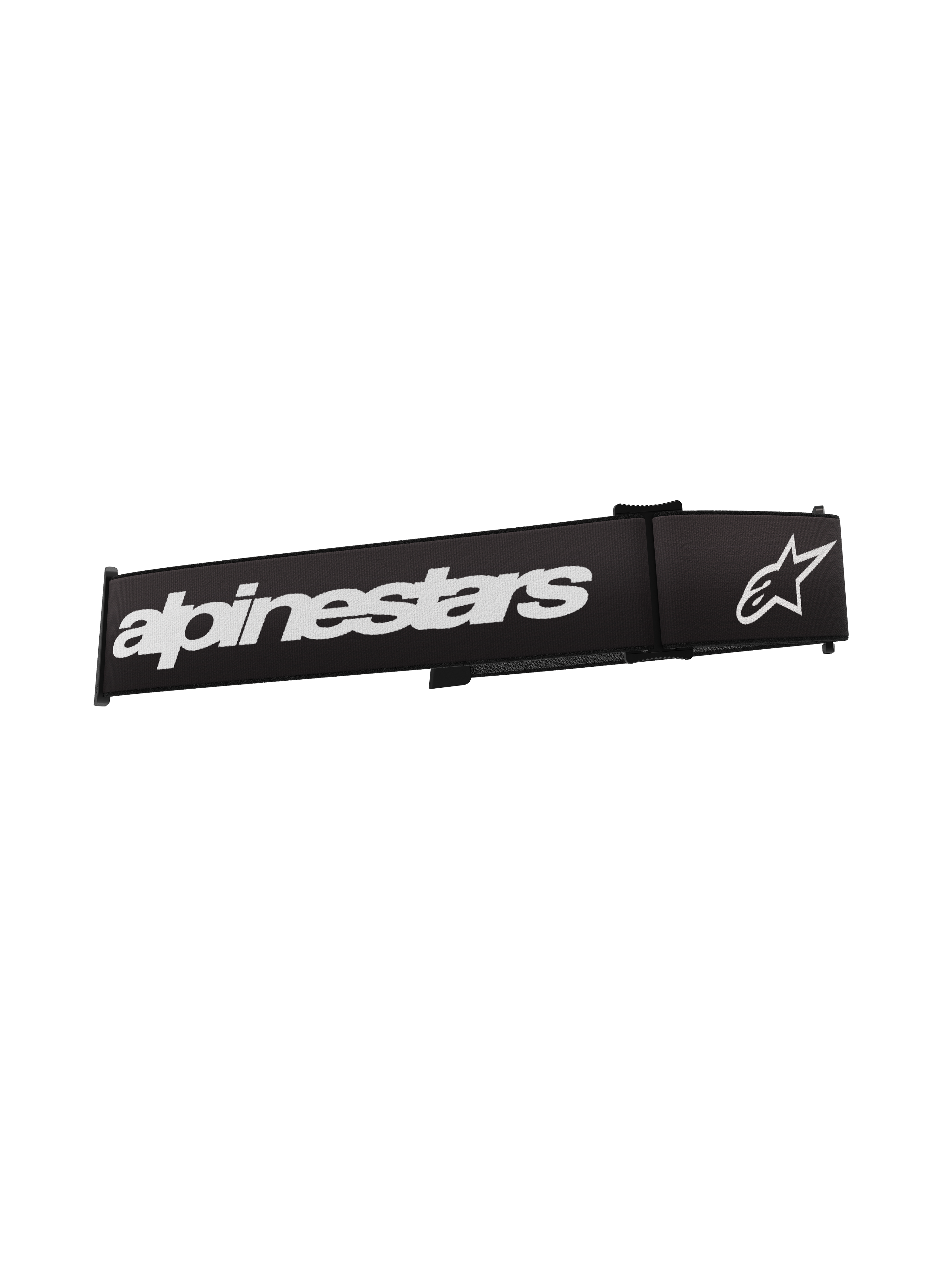 Cinturino per maschere Alpinestars Supertech, accessorio per occhiali da motocross, nero e bianco, con scritta Alpinestars e logo a stella bianchi, cinturino di ricambio intrecciato resistente per maschere da moto fuoristrada