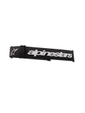 Alpinestars Supertech Goggles Strap, cinturino di ricambio da 45 mm per maschere da motocross, nero e bianco con logo a stella e scritta Alpinestars, trazione in silicone e attacco a scatto
