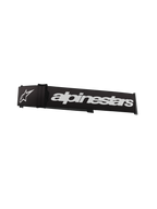Alpinestars Supertech Goggles Strap, cinturino di ricambio da 45 mm per maschere da motocross, nero e bianco con logo a stella e scritta Alpinestars, trazione in silicone e attacco a scatto