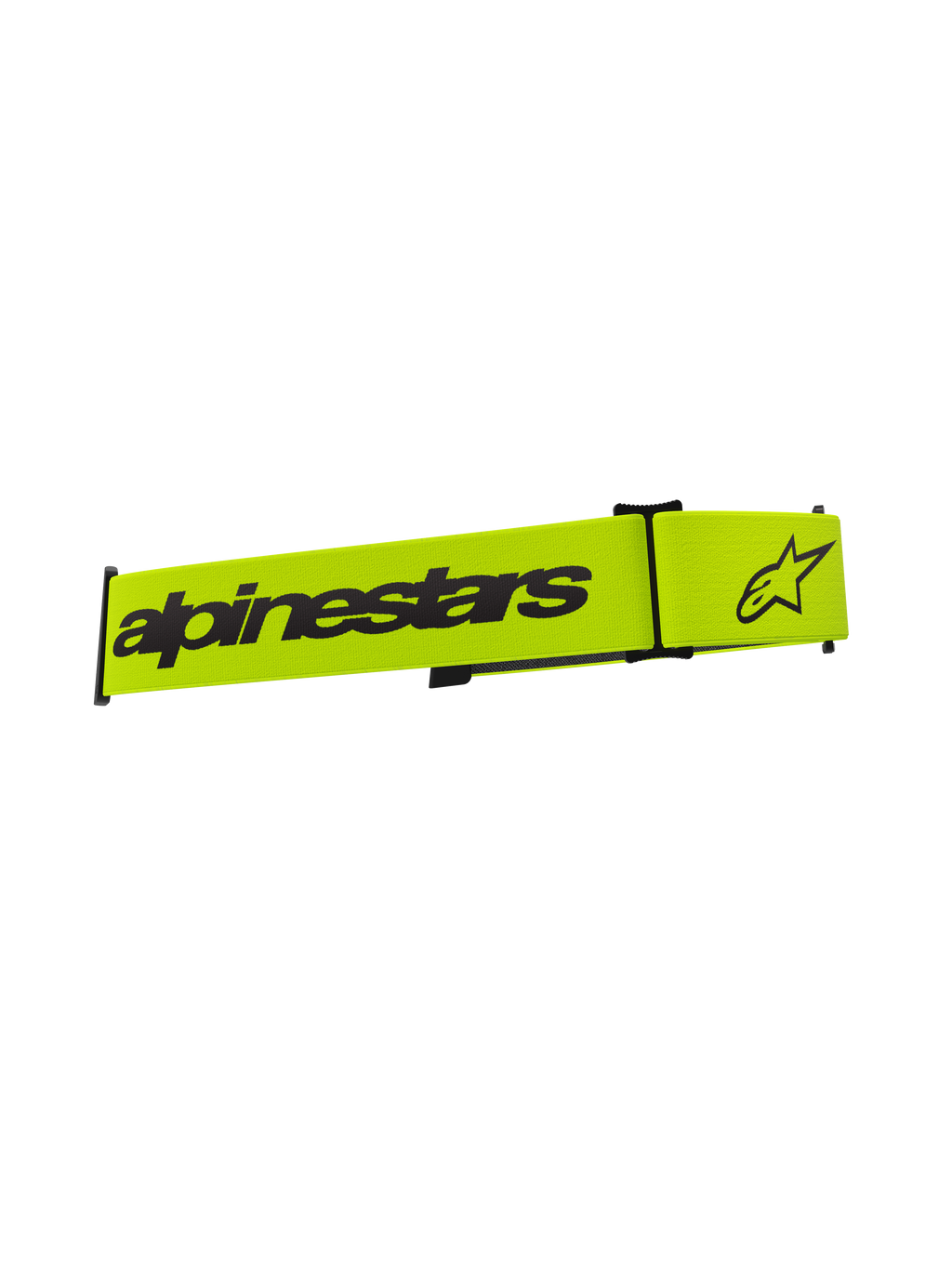 Alpinestars Cinturino per maschere Supertech, accessorio per maschere da motocross, giallo fluo e nero, con scritta Alpinestars nera e logo a stella, cinturino di ricambio per maschere off-road