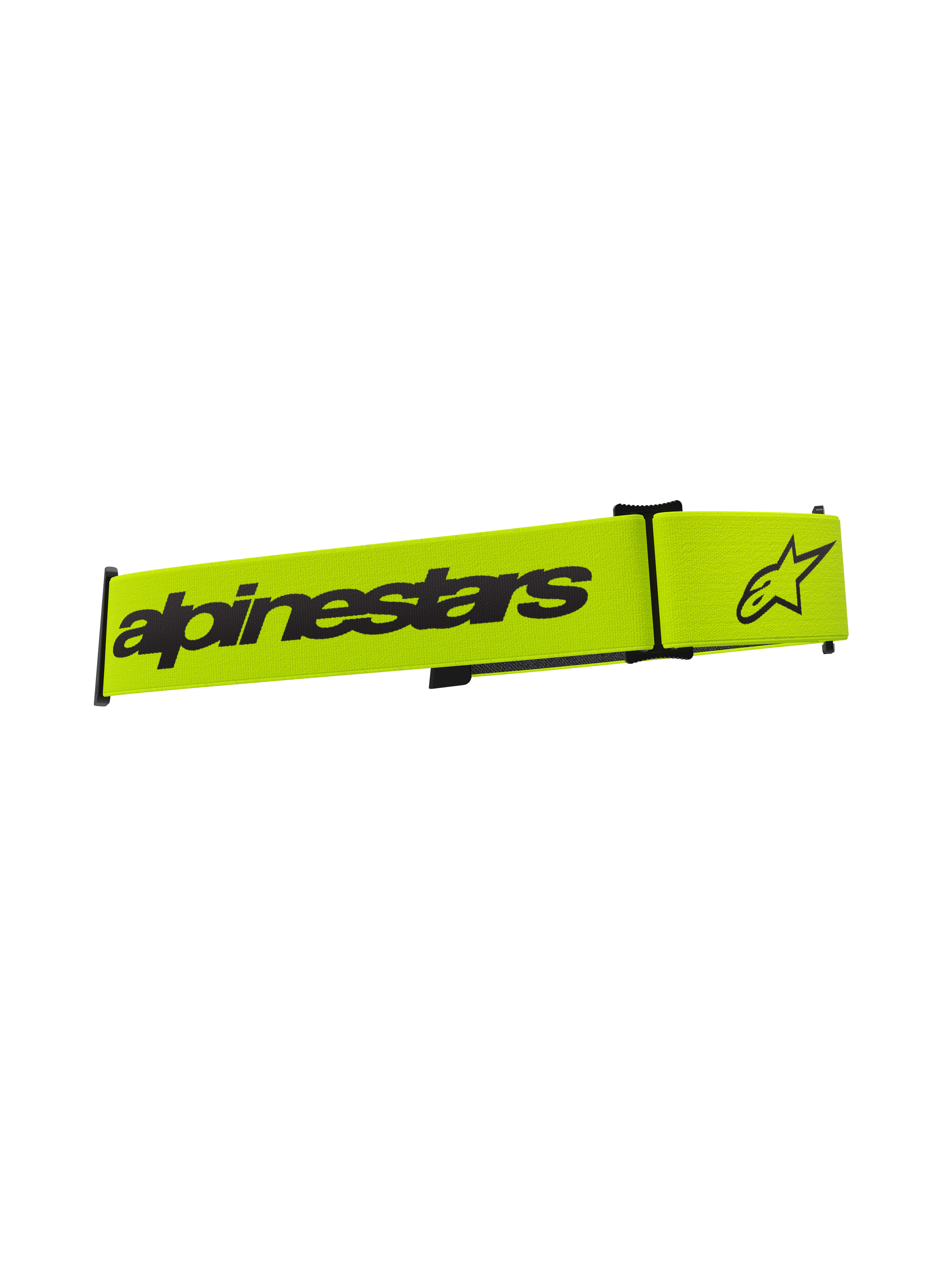 Alpinestars Cinturino per maschere Supertech, accessorio per maschere da motocross, giallo fluo e nero, con scritta Alpinestars nera e logo a stella, cinturino di ricambio per maschere off-road