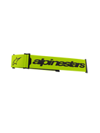Alpinestars Supertech Goggles Strap, accessorio per maschere da motocross, giallo fluorescente e nero, con logo a stella e scritta Alpinestars, cinturino di ricambio ufficiale per maschere da corsa off-road