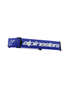 Alpinestars Supertech Goggles Strap, cinturino di ricambio per occhiali da motocross, blu e bianco, logo Alpinestars e logo a stella bianchi, cuneo ISP nero e clip di fissaggio alla montatura, trama intrecciata resistente