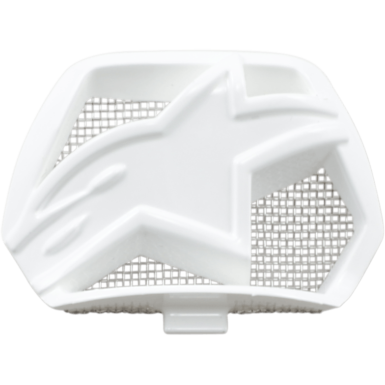 Alpinestars Supertech M10/M8 Helmet Chin Vent, bianco, componente di ventilazione di ricambio con design a forma di stella e supporto con griglia a rete argentata, accessorio per casco da moto