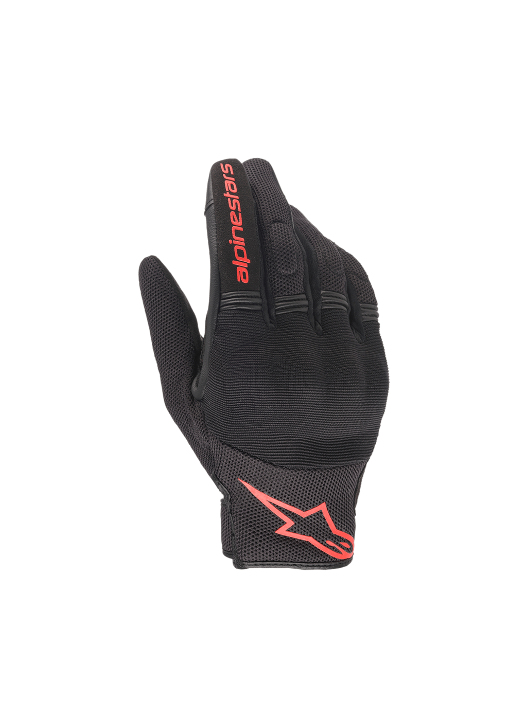 Alpinestars guanti Copper, guanti da moto urbani per uomo, neri e rosso fluo, protezione nocche rigida e logo rosso