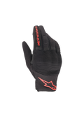 Alpinestars guanti Copper, guanti da moto urbani per uomo, neri e rosso fluo, protezione nocche rigida e logo rosso