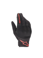 Alpinestars guanti Copper, guanti da moto urbani per uomo, neri e rosso fluo, protezione nocche rigida e logo rosso