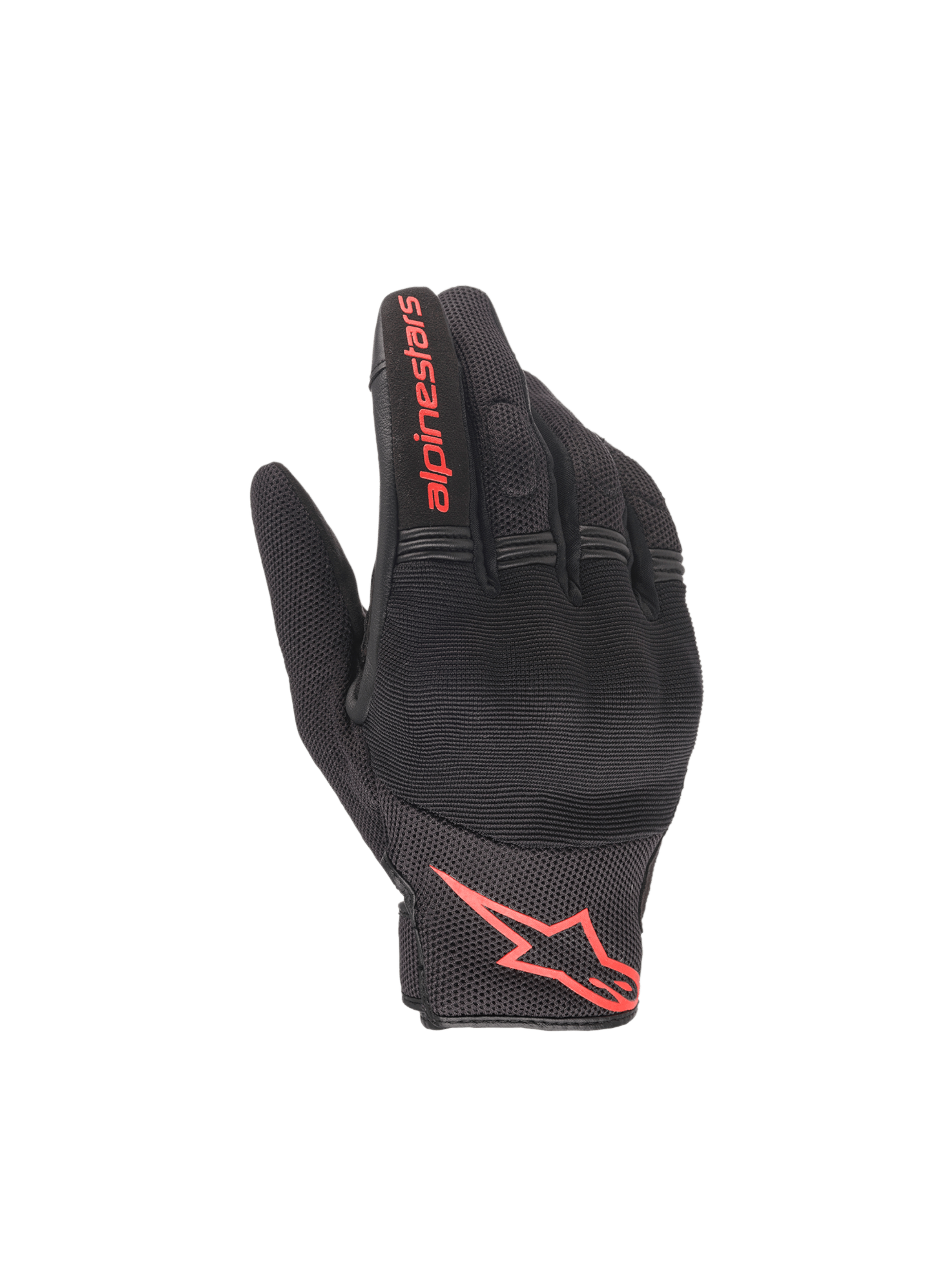 Alpinestars guanti Copper, guanti da moto urbani per uomo, neri e rosso fluo, protezione nocche rigida e logo rosso