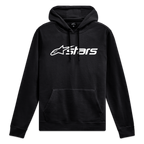 Alpinestars Felpa Con Cappuccio Blaze V3, felpa con cappuccio nera con stampa logo Blaze 2.0 bianco sul petto, sportswear casual