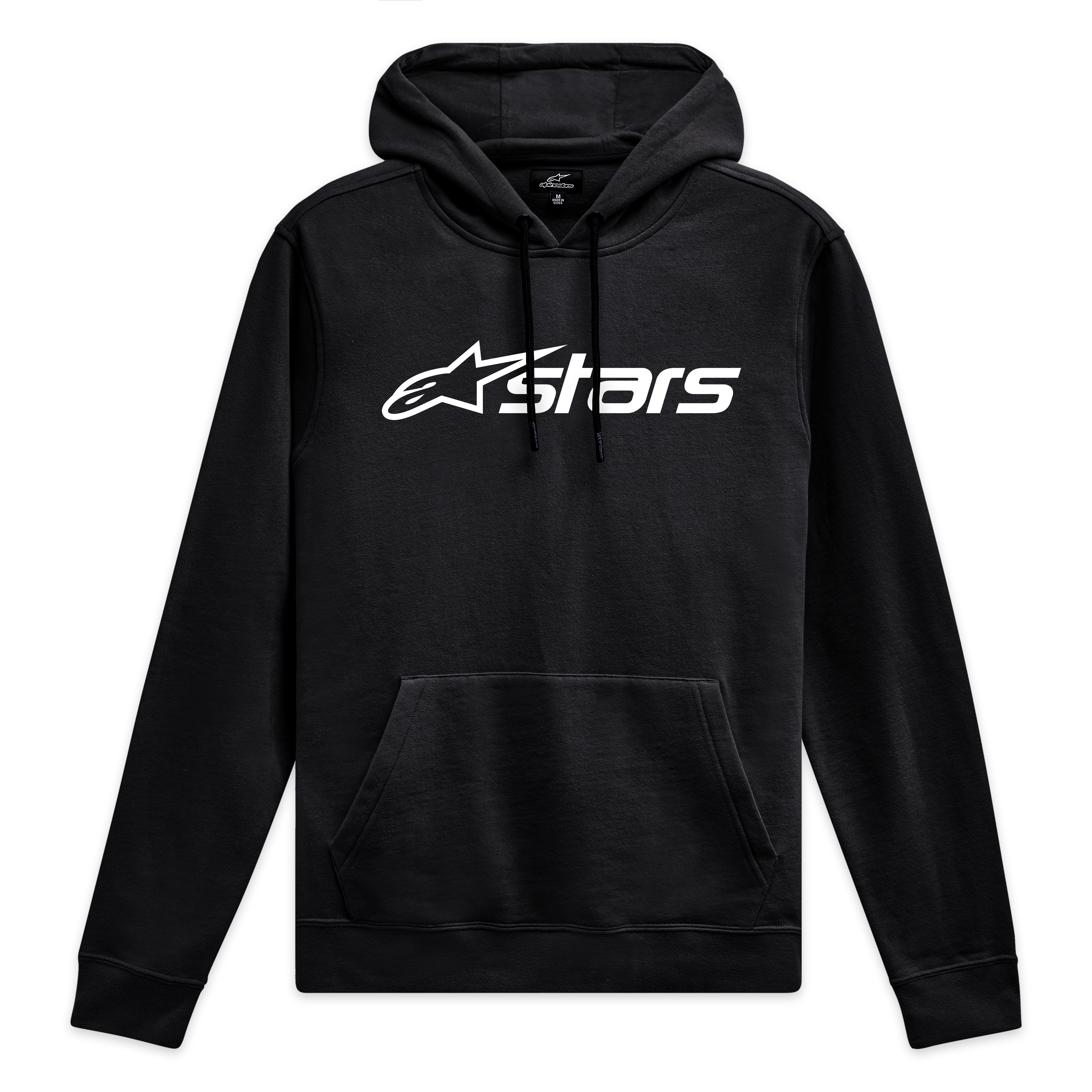 Alpinestars Felpa Con Cappuccio Blaze V3, felpa con cappuccio nera con stampa logo Blaze 2.0 bianco sul petto, sportswear casual