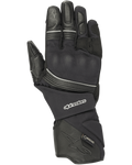 Alpinestars Jet Road Gloves, guanti da moto neri, impermeabili in Gore-Tex, costruzione in pelle e tessuto, polsino lungo, protezione nocche rinforzata, profili riflettenti, attrezzatura adventure touring