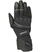 Alpinestars Jet Road Gloves, guanti da moto neri, impermeabili in Gore-Tex, costruzione in pelle e tessuto, polsino lungo, protezione nocche rinforzata, profili riflettenti, attrezzatura adventure touring