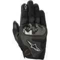 Guanti da donna Alpinestars Stella SMX-1 Air V2, nero, guanti da moto con pelle traforata e mesh traspirante, protezione nocche stile fibra di carbonio, loghi stella Alpinestars bianchi, design sportivo a polsino corto