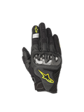 Alpinestars Guanti SMX-1 Air V2, guanti da moto da uomo, nero e giallo fluo, pelle e mesh, protezione nocche, certificati CE