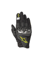 Alpinestars Guanti SMX-1 Air V2, guanti da moto da uomo, nero e giallo fluo, pelle e mesh, protezione nocche, certificati CE