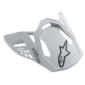 Alpinestars Supertech M10 Dyno Helmet Visor, bianco opaco, con loghi a stella Alpinestars neri, frontino da motocross con aperture geometriche per il flusso d'aria, finitura opaca, design aerodinamico per prestazioni fuoristrada