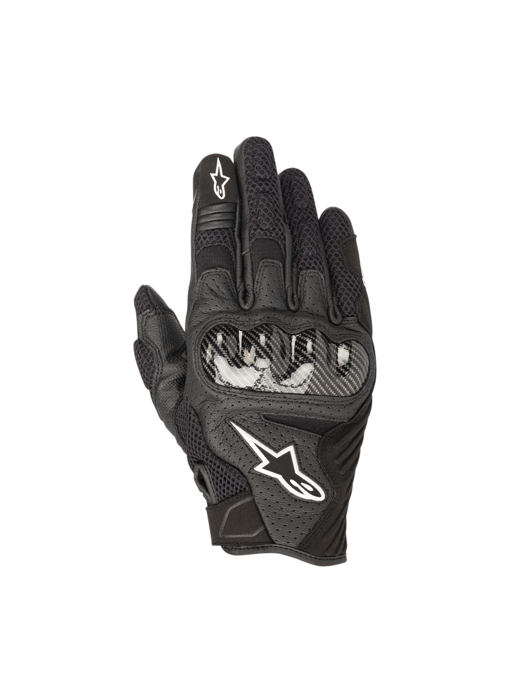 Alpinestars Guanti SMX-1 Air V2, guanti da moto estivi da uomo, neri, in pelle e mesh con protezione nocche rigida, certificati CE