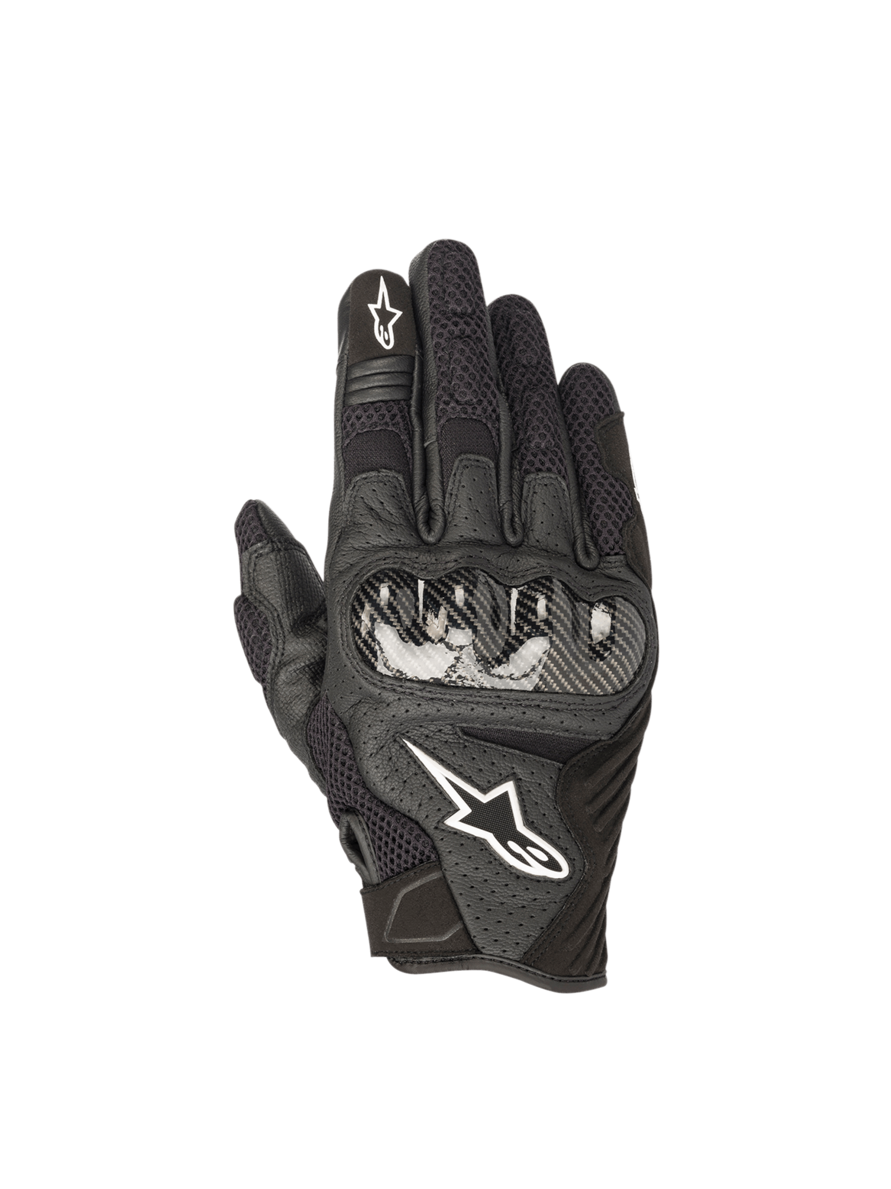 Alpinestars Guanti SMX-1 Air V2, guanti da moto estivi da uomo, neri, in pelle e mesh con protezione nocche rigida, certificati CE