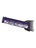 Maschera Alpinestars Limited Edition HUNTA96 XXV Supertech Vision, maschera da motocross, viola e bianco con lenti a specchio argentate, caratterizzata da un'ampia fascia viola con marchio H96RS bianco e design ispirato alla GT3