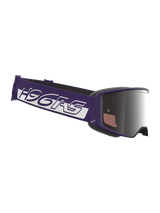 Maschera Alpinestars HUNTA96 XXV Supertech Vision Limited Edition, maschera da motocross, viola e bianco, con lente a specchio argento, ampia fascia viola con branding bianco, montatura viola, protezione oculare professionale per il fuoristrada