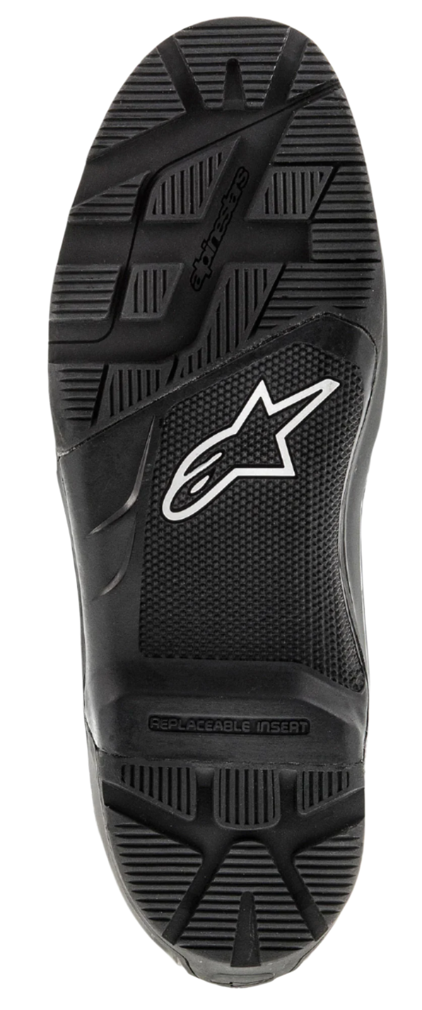 Alpinestars Tech 7 Enduro Sole, suola di ricambio in gomma, nera, con logo a stella bianco e battistrada robusto per trazione off-road, ricambio resistente per stivali da motocross ed enduro