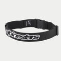 Alpinestars Pit Radio Belt, cintura tecnica porta-attrezzi nera, logo Alpinestars ricamato in bianco, chiusura con fibbia a scatto in plastica, materiale in politessuto elasticizzato per meccanici ai box