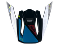 Visiera Alpinestars S-M5 Action, ricambio per casco da motocross, nero, ciano e giallo fluo lucido, con marchio SM5 e logo a stella, design ad aggancio rapido per la guida fuoristrada