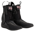 Alpinestars Tech-10 Scarpetta Interna Rimovibile, scarpette interne per stivali da moto nere, logo Tech-10 rosso e bianco, tessuto testurizzato con pannelli sintetici, cinghie regolabili con bottoni a pressione in metallo, linguette di calzata anteriori e posteriori