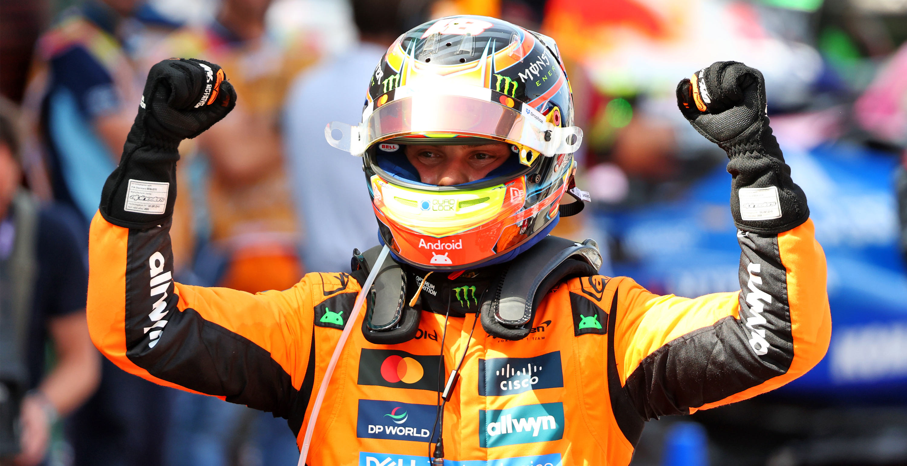 Oscar Piastri celebrating after a win