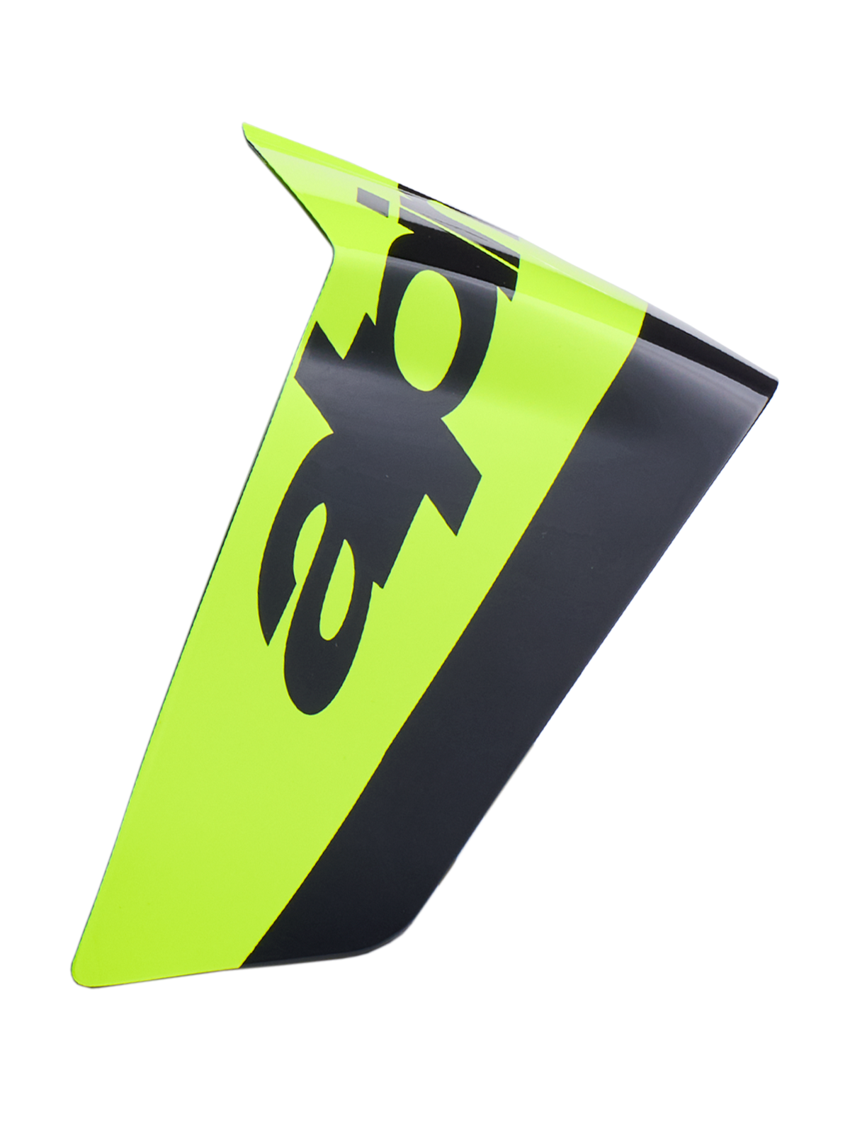 Alpinestars Supertech R10 Arius Race Spoiler, spoiler aerodinamico per casco da moto, giallo neon e nero, finitura lucida con marchio nero evidente, parte di ricambio per caschi da corsa