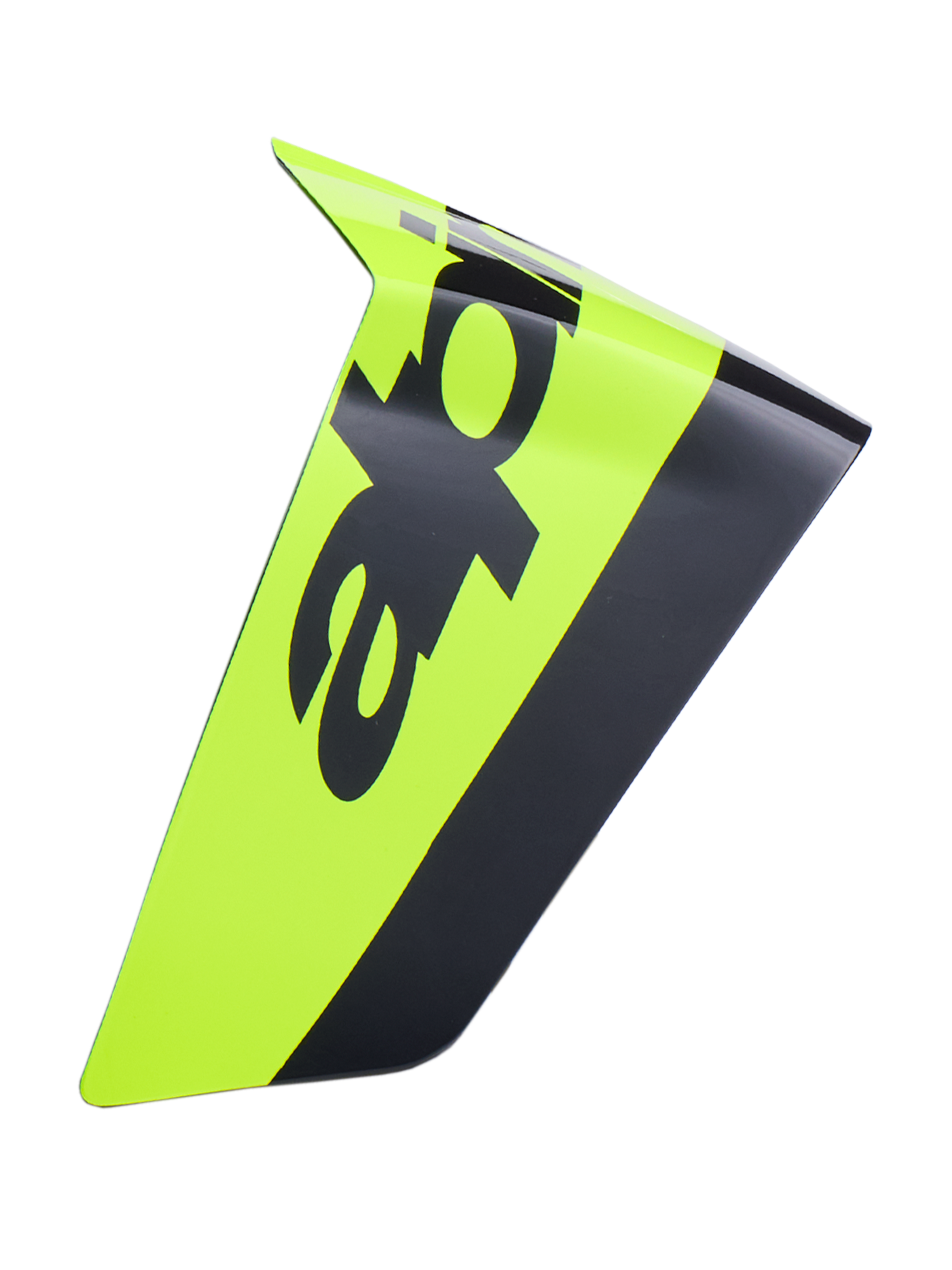 Alpinestars Supertech R10 Arius Race Spoiler, spoiler aerodinamico per casco da moto, giallo neon e nero, finitura lucida con marchio nero evidente, parte di ricambio per caschi da corsa