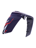 Alpinestars Supertech R10 Flyte Race Spoiler, accessorio per casco, Purple Red Glossy, con grafiche aerodinamiche rosse e bianche e marchio Alpinestars, costruzione in plastica lucida con punti di montaggio interni visibili, parte di ricambio per caschi da gara.