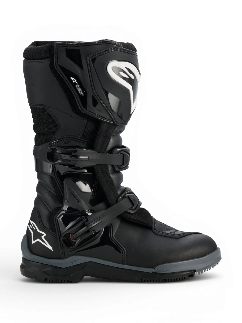 Alpinestars Stivali Corozal V2 Adventure Drystar®, stivale da moto adventure nero con protezioni tibia e caviglia, fibbie regolabili, protezione cambio testurizzata e suola all-terrain