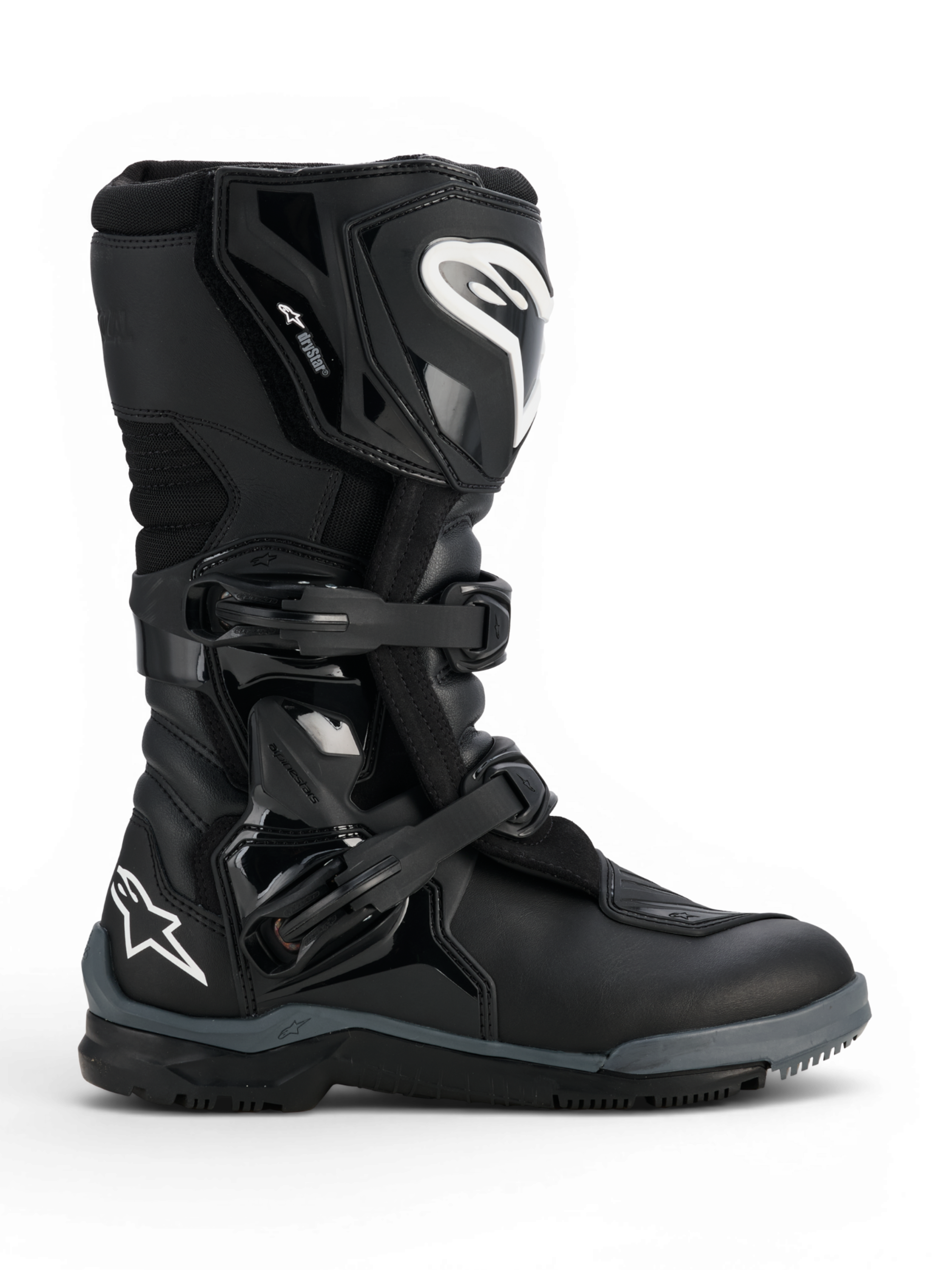 Alpinestars Stivali Corozal V2 Adventure Drystar®, stivale da moto adventure nero con protezioni tibia e caviglia, fibbie regolabili, protezione cambio testurizzata e suola all-terrain