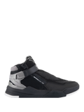 Alpinestars Speedflight Street Shoes, scarpe da moto, nero e grigio gun metal, profilo sneaker high-top con tomaia in mesh testurizzato, chiusura con zip laterale e cinturino alla caviglia, suola spessa nera con dettagli bianchi, stile urban riding
