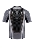 Gilet airbag da moto Alpinestars Tech-Air 5 grigio e nero, vista posteriore con paraschiena a nido d'ape integrato.