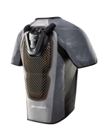 Gilet airbag Tech-Air 5 grigio scuro e nero, vista posteriore con ampio paraschiena con trama a nido d'ape.