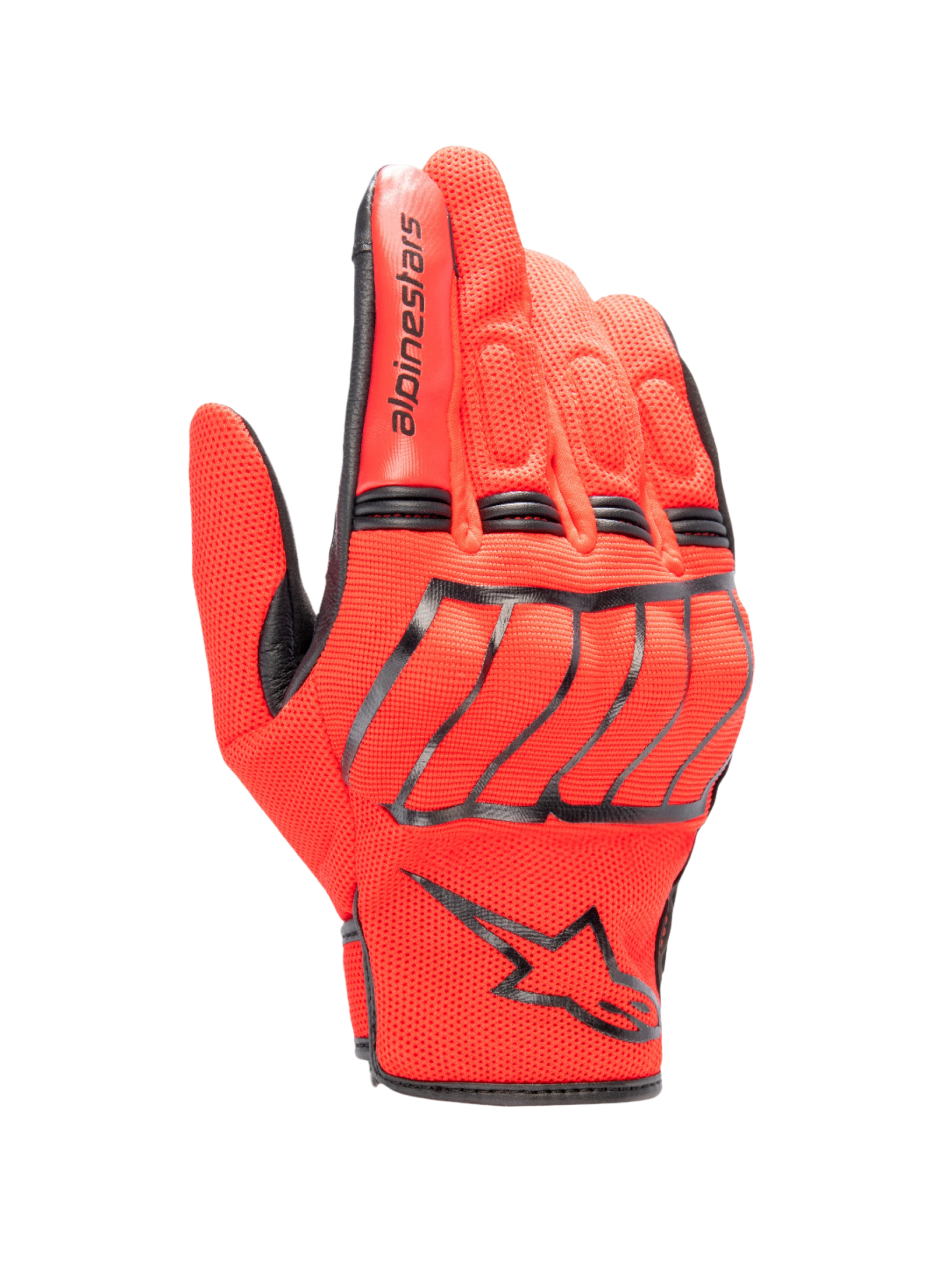 Alpinestars MM 93 Losail V2 Glove, guanti da moto urban, rosso acceso e nero, costruzione in mesh traspirante con protezione rigida sulle nocche, logo Alpinestars nero sul polso, polsino corto, dettagli imbottiti sulle dita