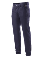 Alpinestars Copper V2 Denim Pants Short Length, jeans da moto, Rinse Blue, design classico a gamba dritta, chiusura con bottone e zip, tasche anteriori con taschino portamonete, passanti per cintura, costruzione in denim resistente
