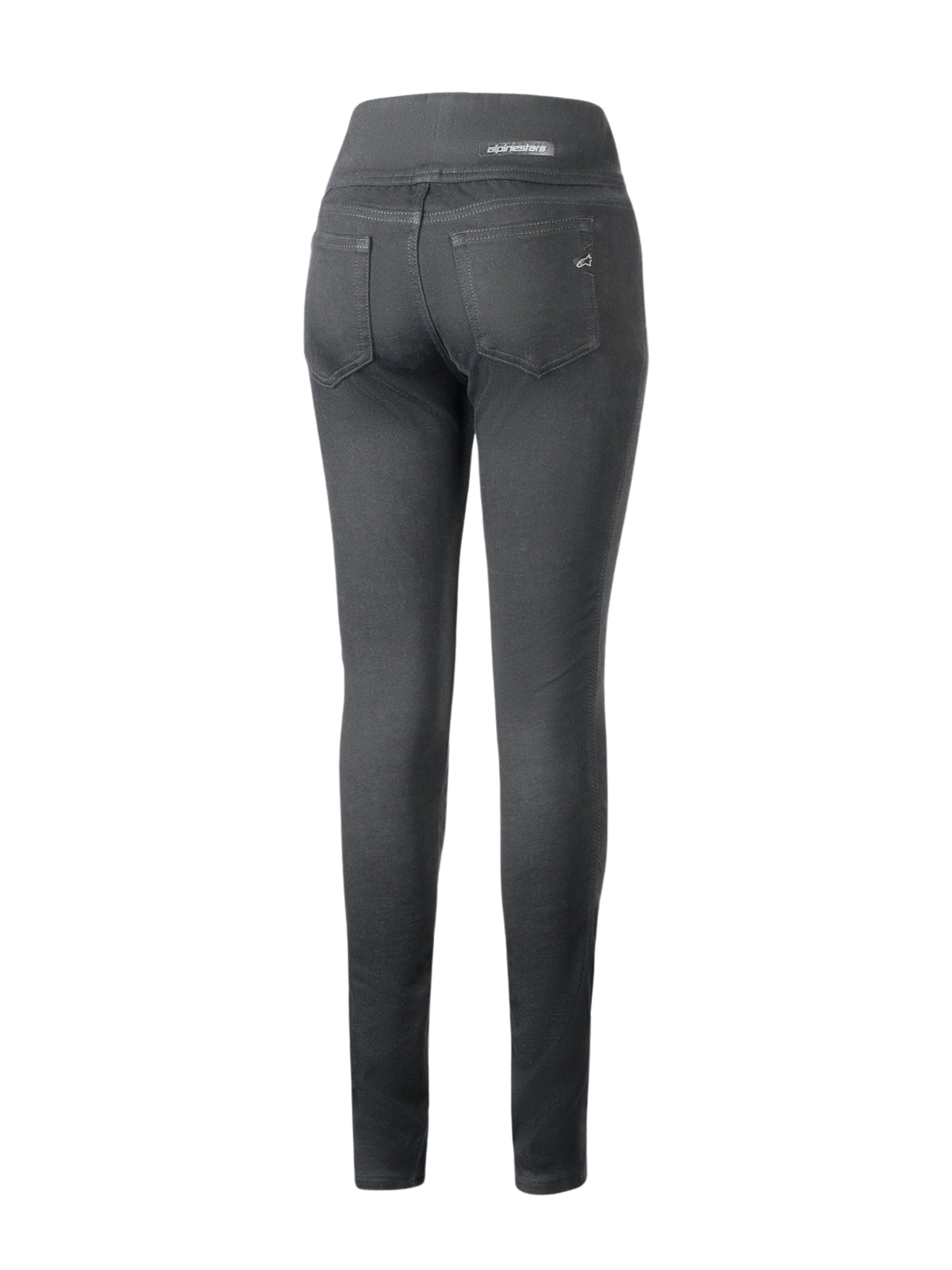 Alpinestars Shuri Women Leggings Summer, nero, vista posteriore di leggings da moto slim-fit con design a vita alta, due tasche posteriori e discreto logo Alpinestars sulla tasca e sulla fascia in vita