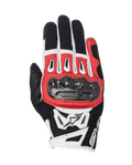 Guanti Alpinestars SMX-2 Air Carbon V2, guanti da moto, nero, rosso e bianco, con protezione nocche in fibra di carbonio, pannelli in mesh 3D traspirante e logo Alpinestars, design a polsino corto per guida sportiva