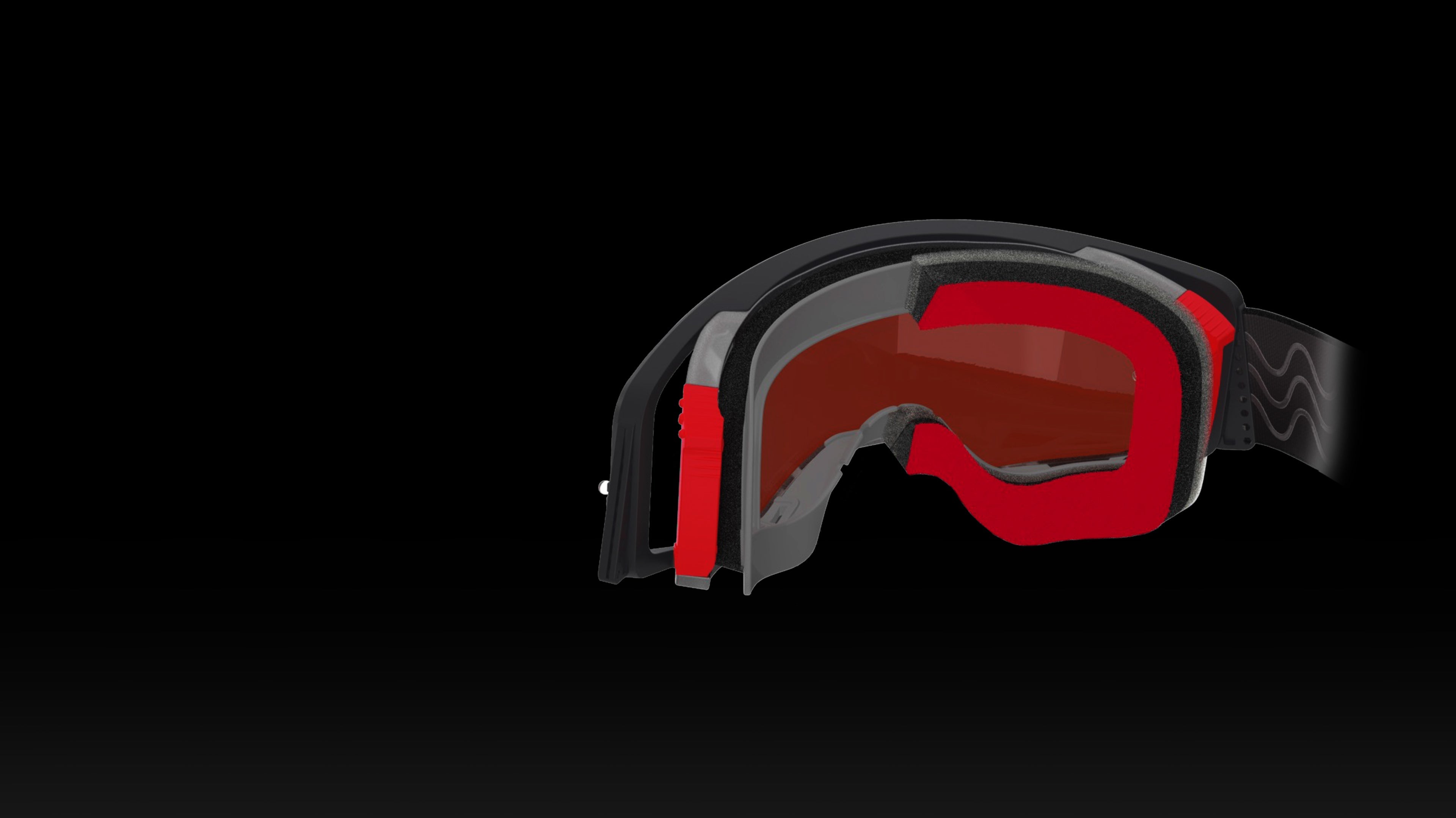 Alpinestars goggle face foam, multi-layer moisture-wicking technical foam in Red and Black for motocross racing comfort.