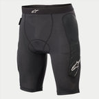 Pantaloncini protettivi Alpinestars Youth Paragon Lite, pantaloncini da ciclismo, nero, con tessuto a rete traspirante, imbottitura integrata sulle anche, logo Alpinestars bianco sulla vita e sulla gamba, sotto-pantaloncino protettivo leggero per MTB