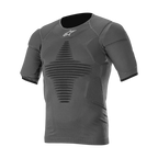 Alpinestars Top intimo tecnico Roost, intimo tecnico da motocross e fuoristrada da uomo, nero antracite, a maniche corte con zone imbottite per protezione dal roost, costruzione a maglia traspirante ed elastica