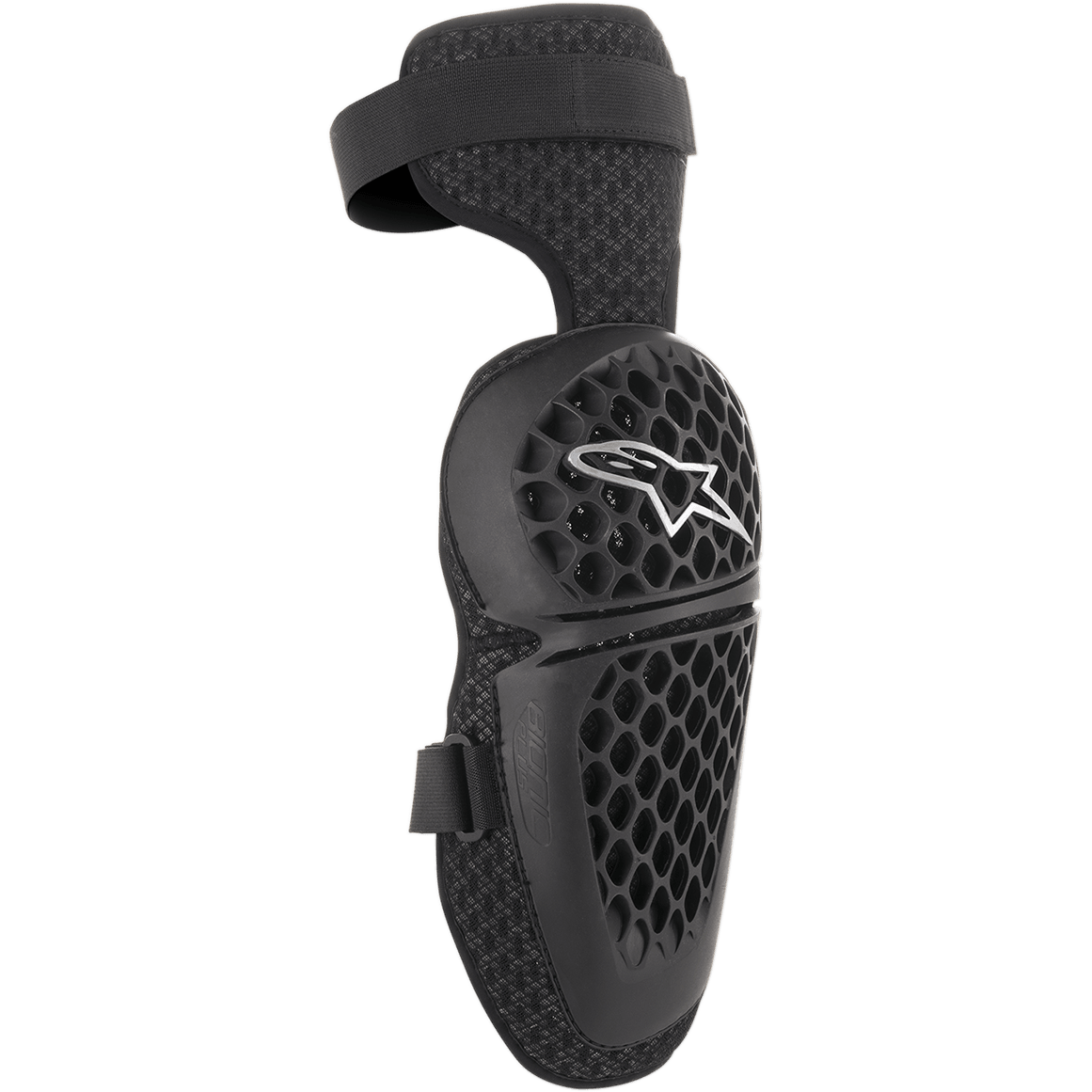 Alpinestars Youth Bionic Plus, ginocchiere protettive per ragazzi, nere, protezione per motocross e fuoristrada, guscio a nido d'ape con logo a stella bianco, doppia cinghia regolabile, supporto in mesh 3D per la ventilazione