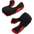 Set di guanciali per casco Alpinestars Supertech M10/M8, imbottitura di ricambio, nero e rosso, con linguette ERS Emergency Release System, schiuma comfort con trama a nido d'ape e dettagli in mesh rosso, accessori per caschi da moto