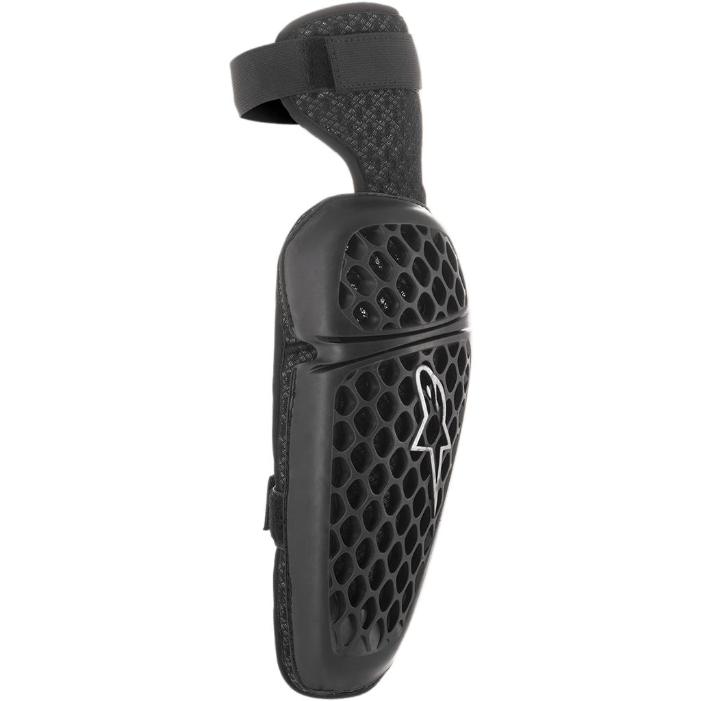 Alpinestars Youth Bionic Plus Elbow Protector, nero, guscio esterno con motivo a nido d'ape e logo Astar bianco, sistema di chiusura a doppia cinghia, protezione ergonomica da motocross e fuoristrada per ragazzi